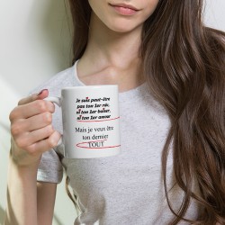 Mug romantique dernier amour tasse à offrir je t’aime