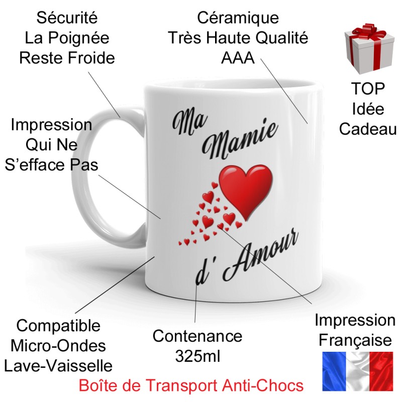 Mug cadeau mamie d’amour tasse à offrir tendre