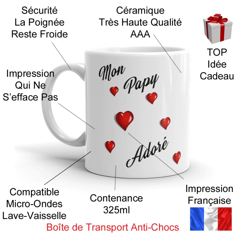 Tasse cadeau Mon Papy adoré mug à offrir plein d’amour