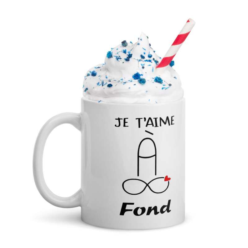 Mug coquin Je t’aime à fond, idée cadeau pas chere pour couple complice