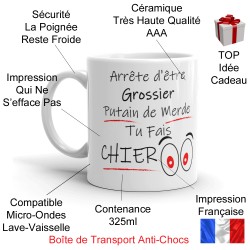 Mug humour Arrête d’être grossier cadeau original pas cher