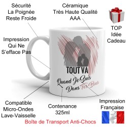 Tasse cadeau amour Tout va dans tes bras Je t’aime mug pas cher