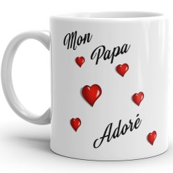 Duo de mugs Mon Papa Adoré et Ma Maman d’Amour pour un cadeau parents