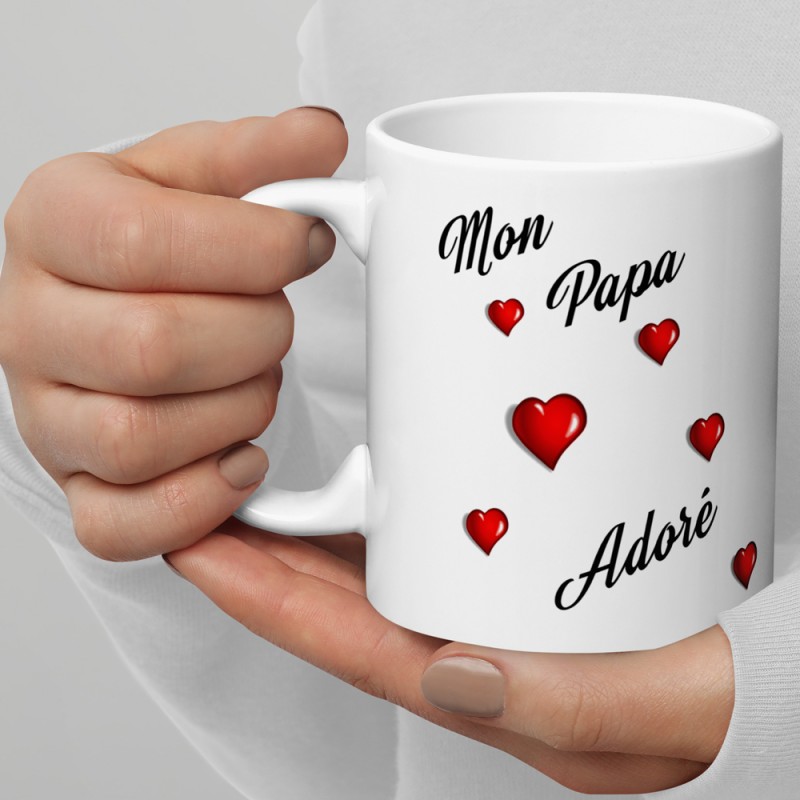 Duo de mugs Mon Papa Adoré et Ma Maman d’Amour pour un cadeau parents