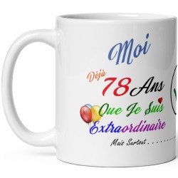 Mug anniversaire 78 ans drôle idée cadeau original à offrir