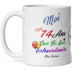 Mug 74 ans anniversaire drôle tasse cadeau à offrir