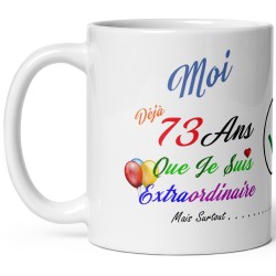 Mug drôle 73 ans anniversaire idée cadeau originale