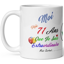 Mug anniversaire 71 ans pas cher cadeau drôle à offrir