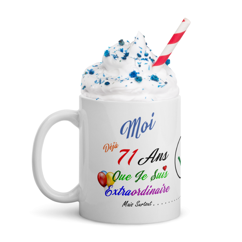 Mug anniversaire 71 ans pas cher cadeau drôle à offrir