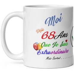 Tasse 68 ans drôle à offrir pour anniversaire humour