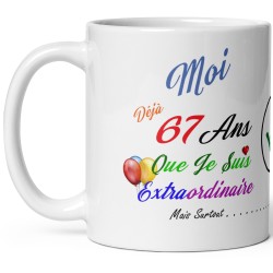 Mug 67 ans pas cher cadeau drôle anniversaire à offrir