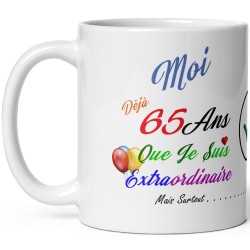 Mug drôle 65 ans cadeau humour pour anniversaire à offrir