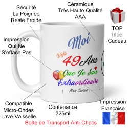 Tasse anniversaire 49 ans humour cadeau original mug à offrir