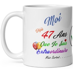 Tasse humour 47 ans anniversaire mug à offrir pas chère