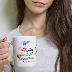 Tasse humour 47 ans anniversaire mug à offrir pas chère