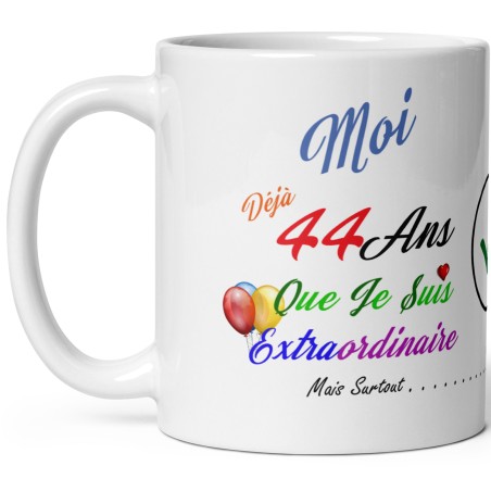 Mug humour 44 ans anniversaire original tasse à offrir