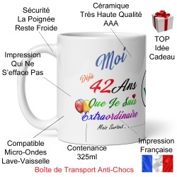 Tasse humour 42 ans originale cadeau insolite mug anniversaire