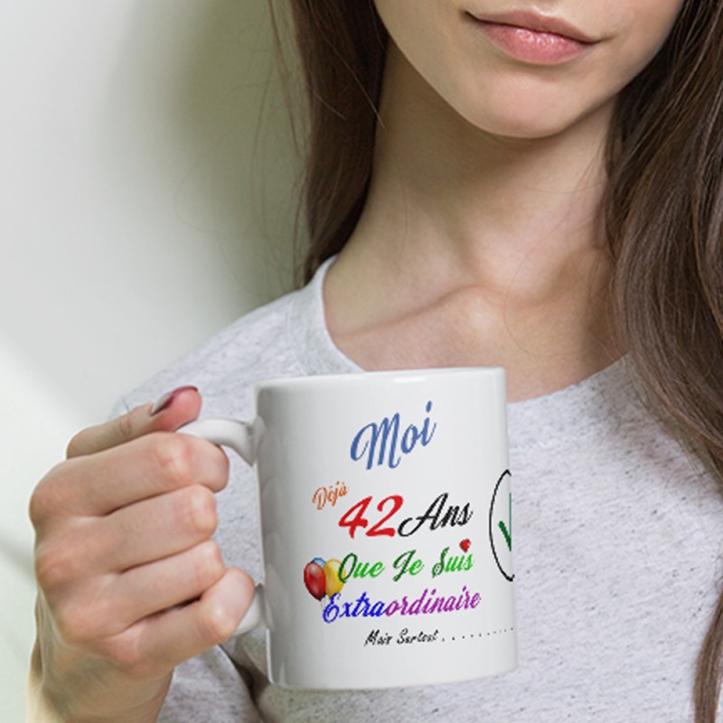 Tasse humour 42 ans originale cadeau insolite mug anniversaire