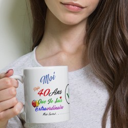 Cadeau original 40 ans tasse humour anniversaire mug à offrir