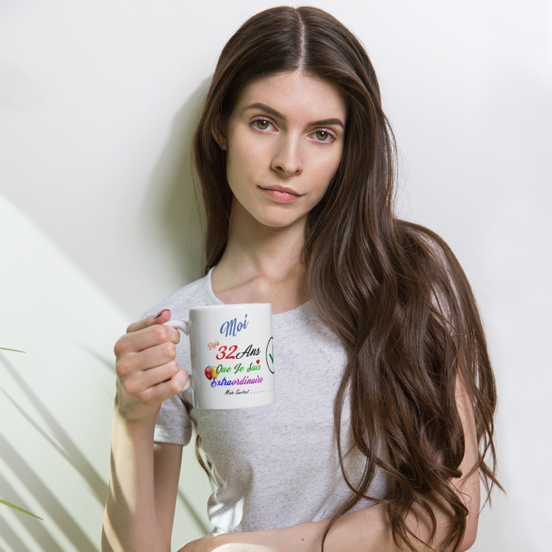 Tasse cadeau 32 ans humour mug anniversaire à offrir original