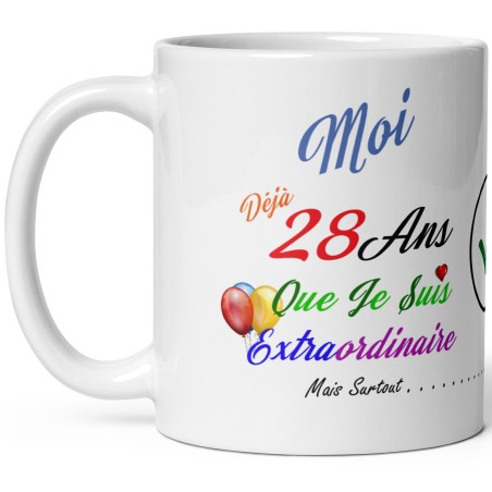 Tasse à offrir 28 ans humour anniversaire mug cadeau original