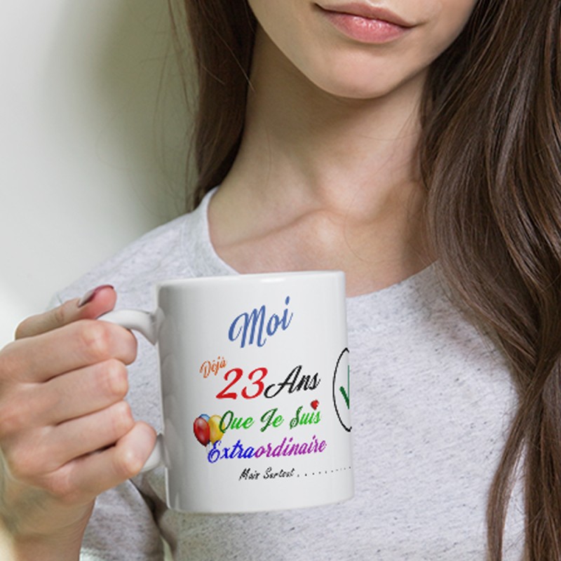 Mug à offrir anniversaire 23 ans – idée cadeau drôle et originale