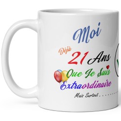 Mug humour 21 ans à offrir – idée cadeau originale et décalée