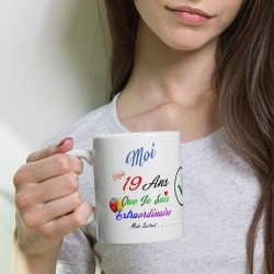 Mug anniversaire 19 ans pas chère – tasse cadeau drôle à offrir