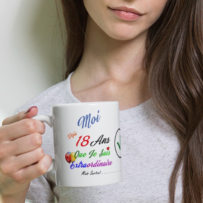 Idée cadeau originale 18 ans – Mug anniversaire humour à offrir