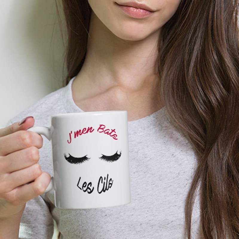 Tasse J'men Bats Les Cils – mug cadeau femme drôle et stylé
