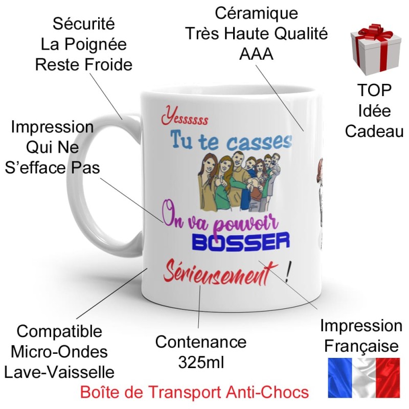 Mug humour départ collègue – tasse cadeau pour mutation ou retraite