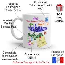 Mug humour départ collègue,  tasse cadeau originale et complice