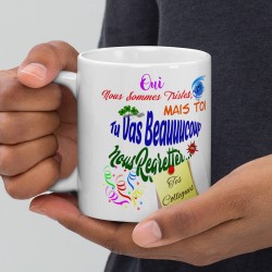 Mug humour départ collègue,  tasse cadeau originale et complice