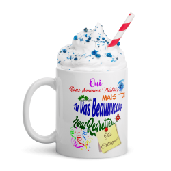Mug humour départ collègue,  tasse cadeau originale et complice