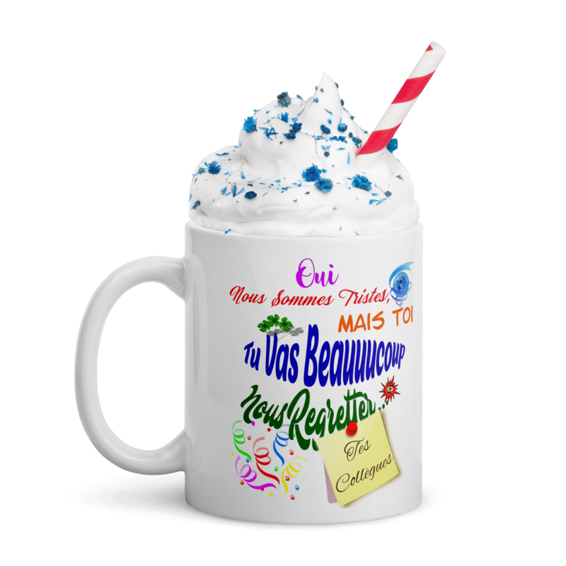 Mug humour départ collègue,  tasse cadeau originale et complice