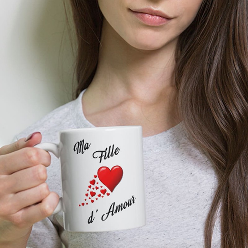 Tasse Ma Fille d’Amour mug cadeau tendre avec message Je t’Aime