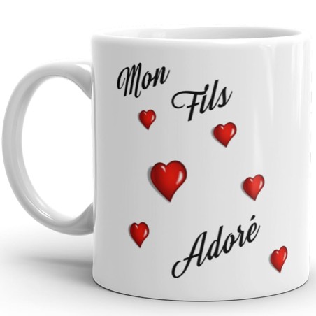Tasse Mon Fils Adoré mug cadeau tendre avec message Je t’Aime
