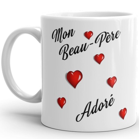 Mug Mon Beau Père Adoré tasse à offrir tendre avec message Je t’Aime