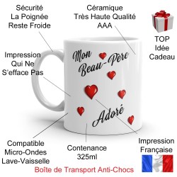 Mug Mon Beau Père Adoré tasse à offrir tendre avec message Je t’Aime