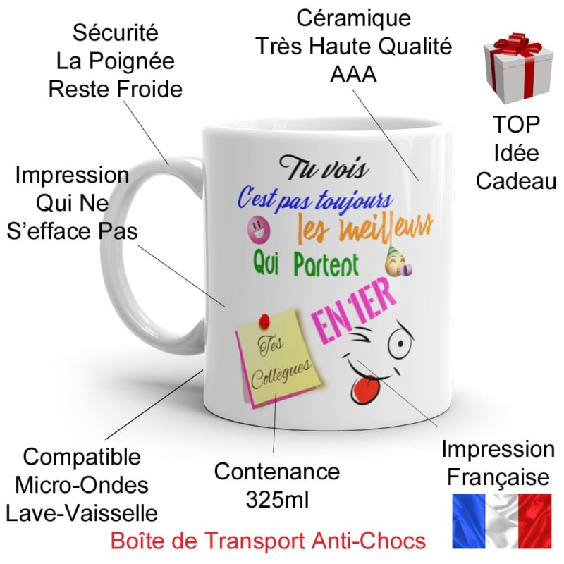 Mug pas cher collègue drôle idée cadeau départ humour