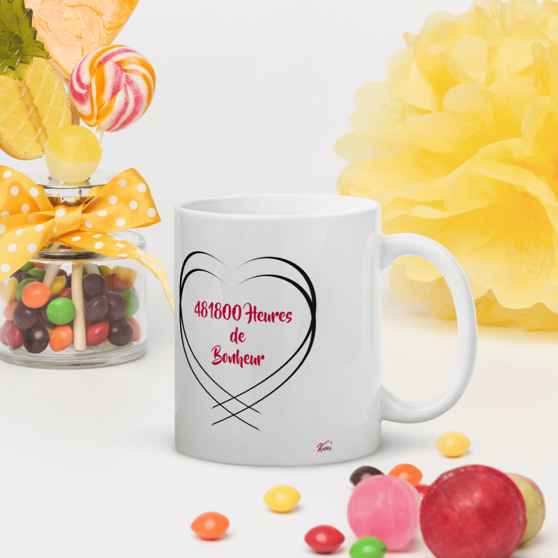 Tasse Nos 55 ans mariage personnalisée noces orchidée