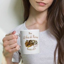 Mug personnalisé Nos 50 ans mariage noces d’or