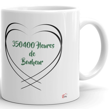 Mug noces d’émeraude personnalisation 40 ans mariage