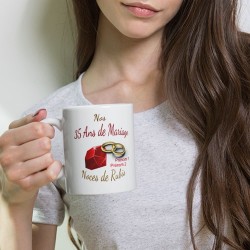 Mug noces de rubis personnalisation 35 ans mariage