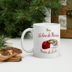 Mug noces de rubis personnalisation 35 ans mariage