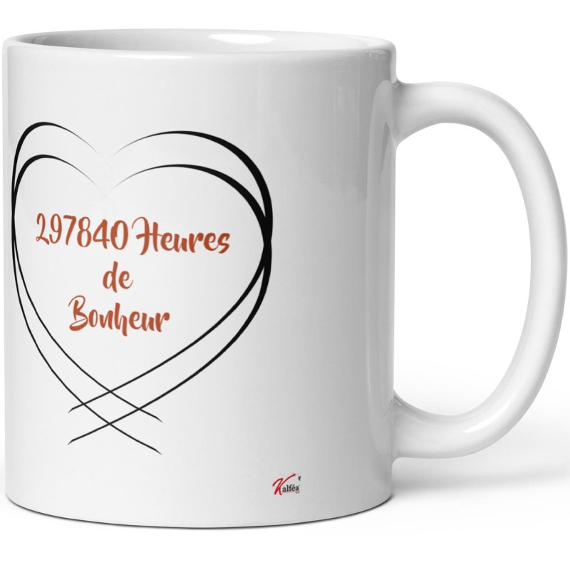 Mug noces d’ambre personnalisation 34 ans mariage
