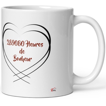 Mug noces de porphyre personnalisation 33 ans mariage