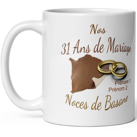Mug noces de basane personnalisation 31 ans mariage