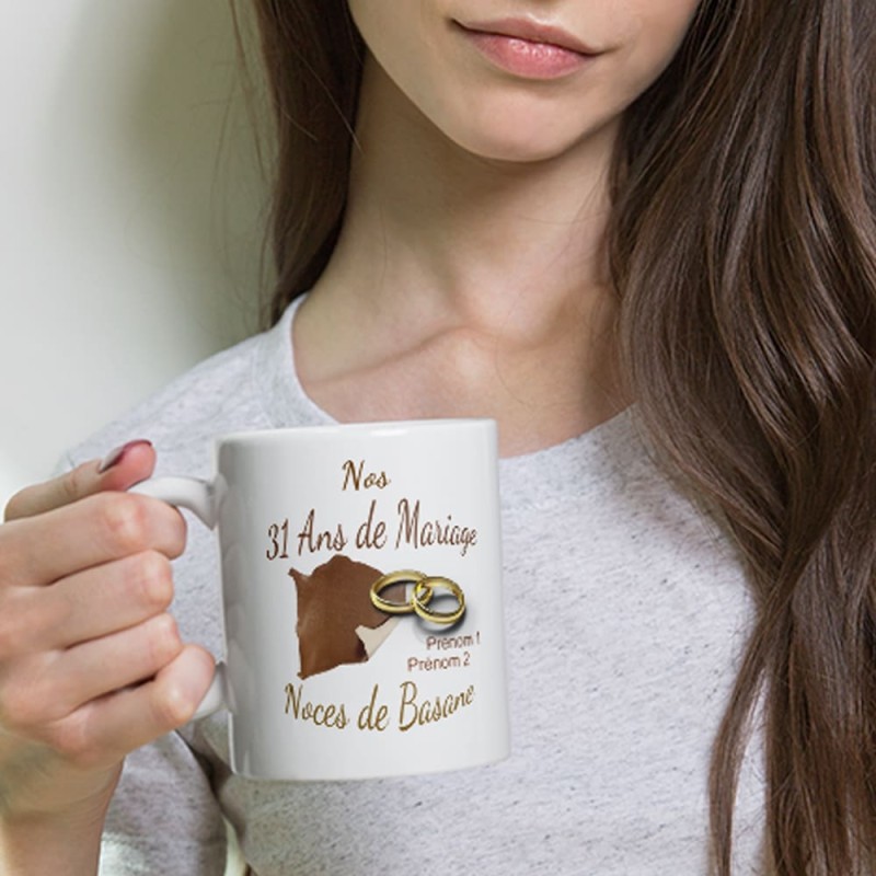 Mug noces de basane personnalisation 31 ans mariage