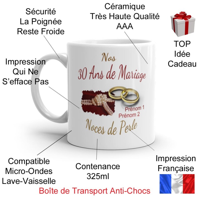 asse mariage 30 ans personnalisation noces de perle